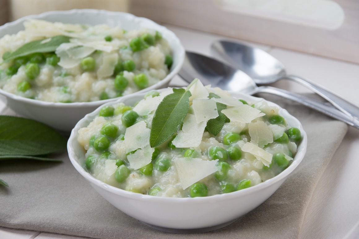 Erbsenrisotto mit Salbei