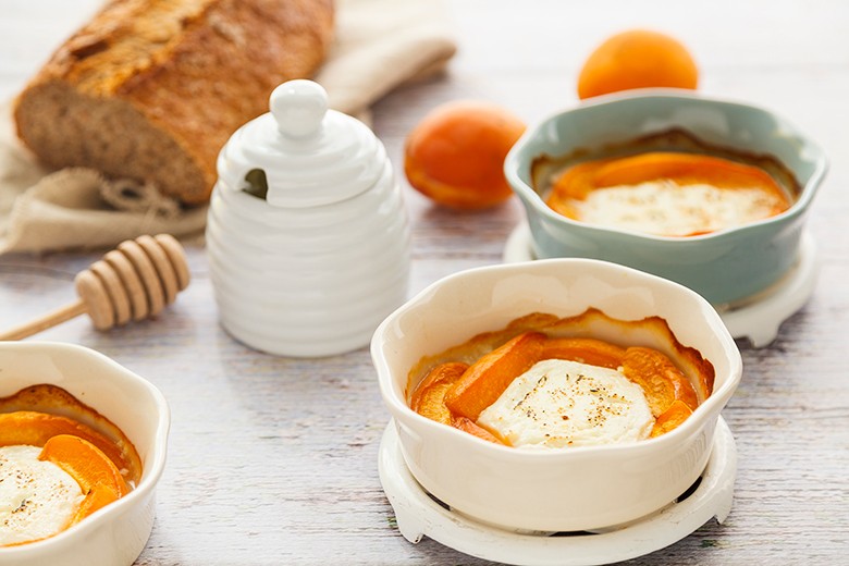 Gratinierter Aprikosen-Ziegenkäse
