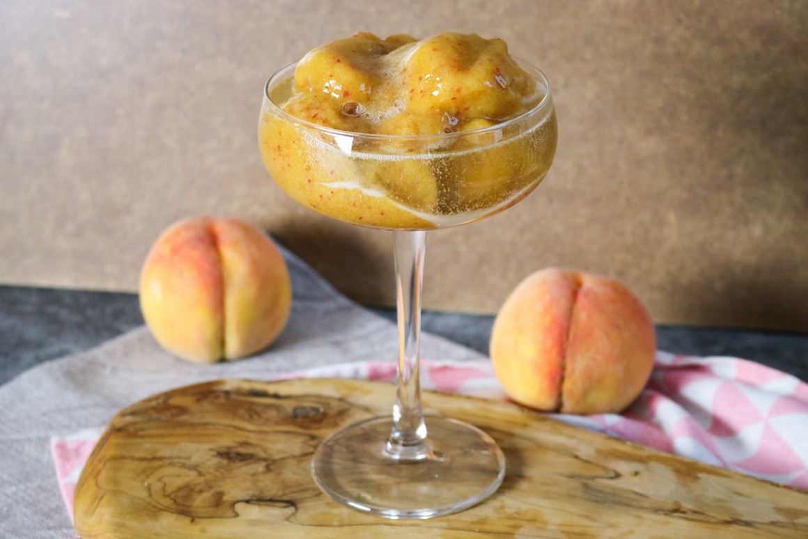 Pfirsich Sorbet an Prosecco - Rezept