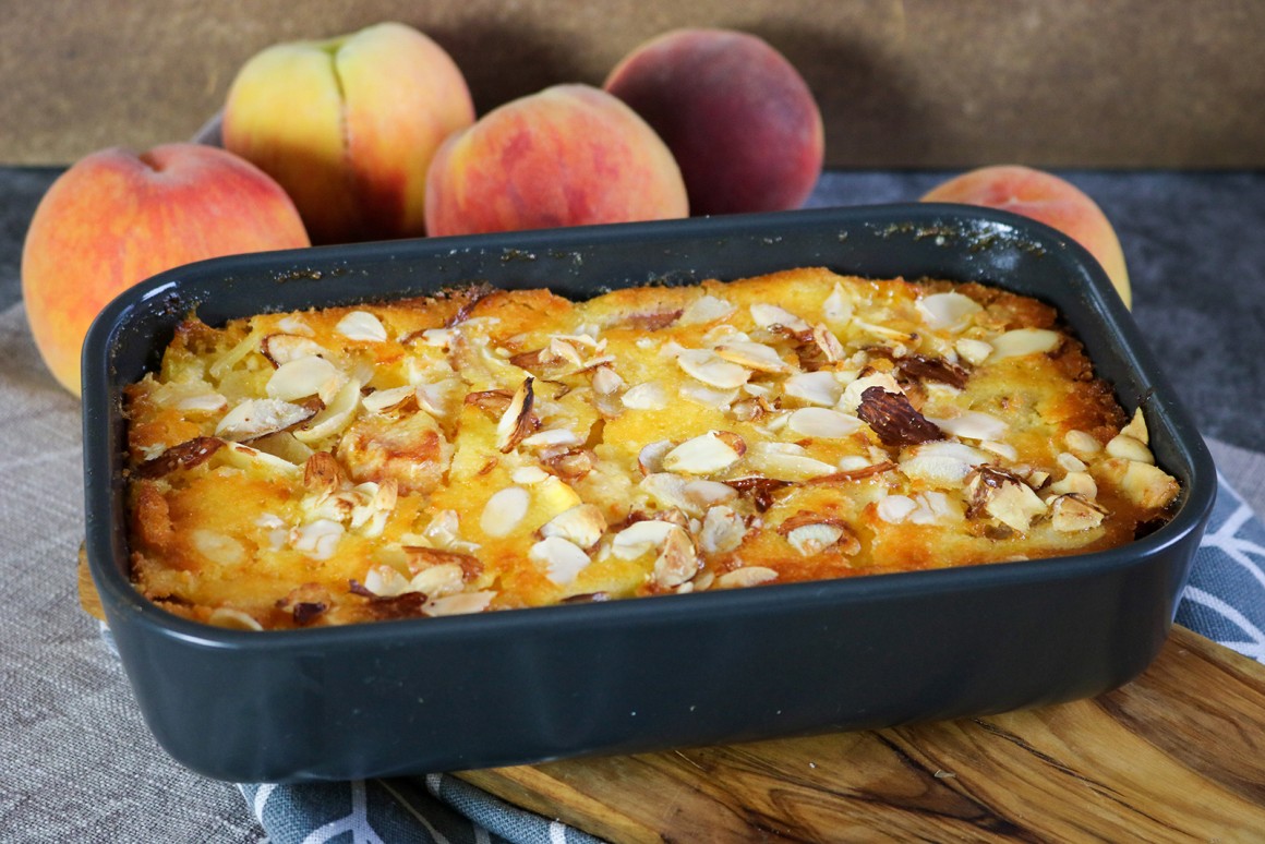 Quarkauflauf mit Pfirsichen - Rezept
