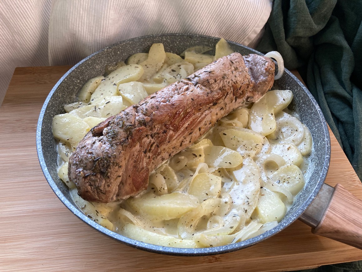 Schweinefilet mit Apfel-Sauce - Rezept