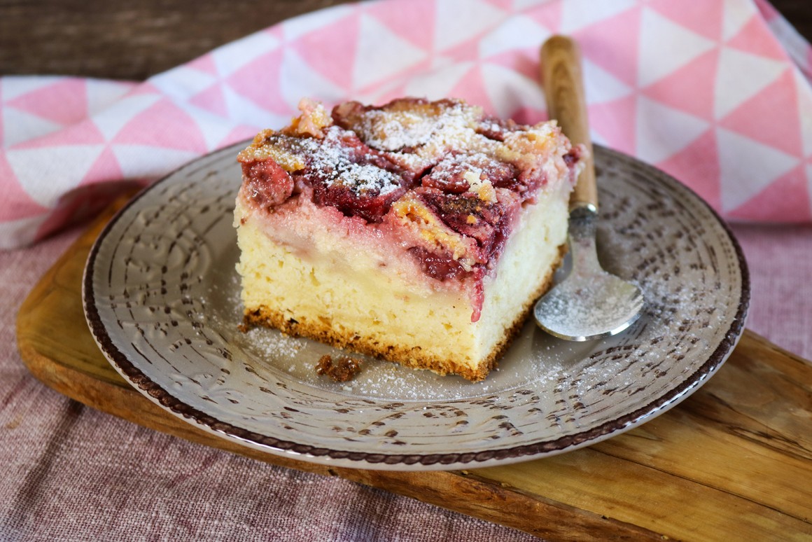 Erdbeerkuchen mit Crème fraîche - Rezept