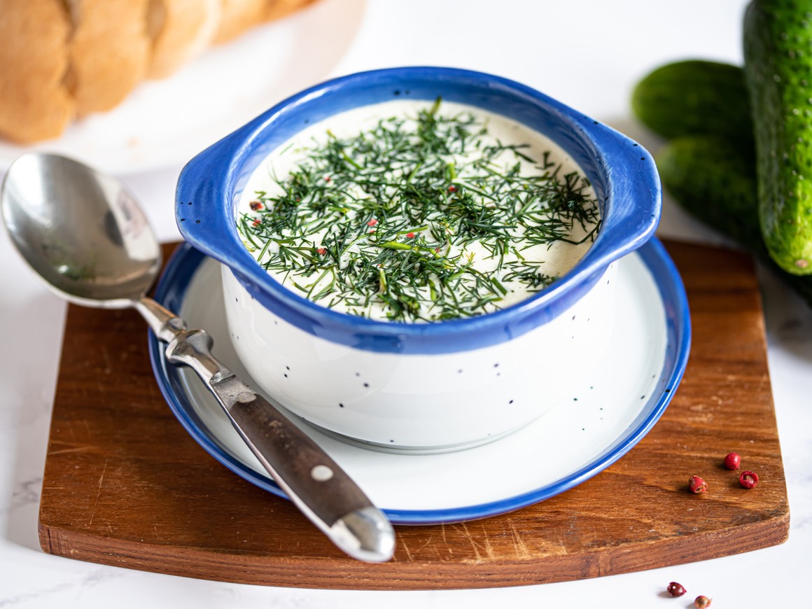 Gurkensuppe mit Sahne