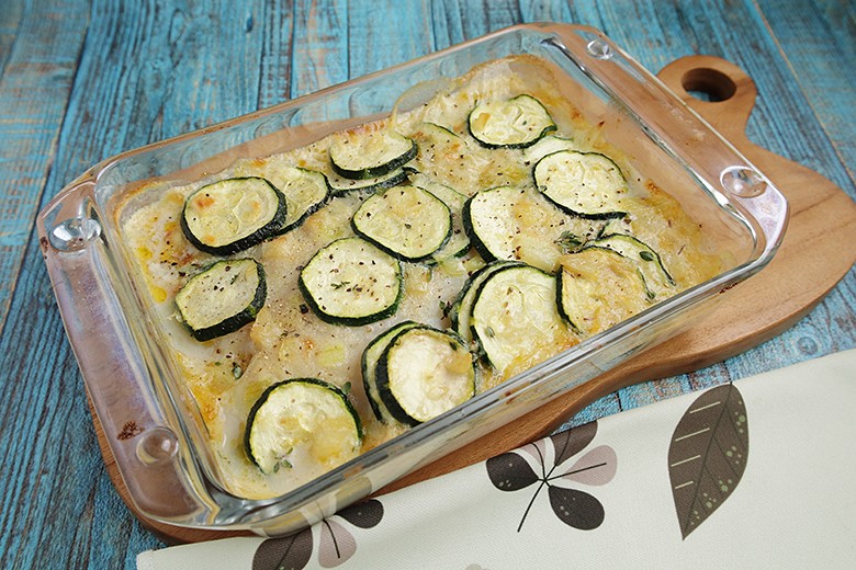 Auflauf mit Seelachs und Zucchini