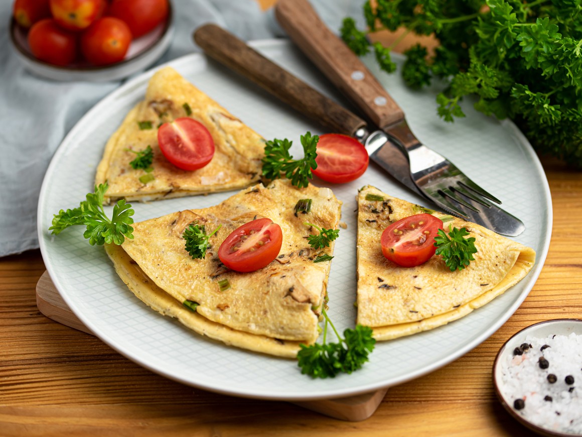 Eier-Omelett mit Pfifferlingen