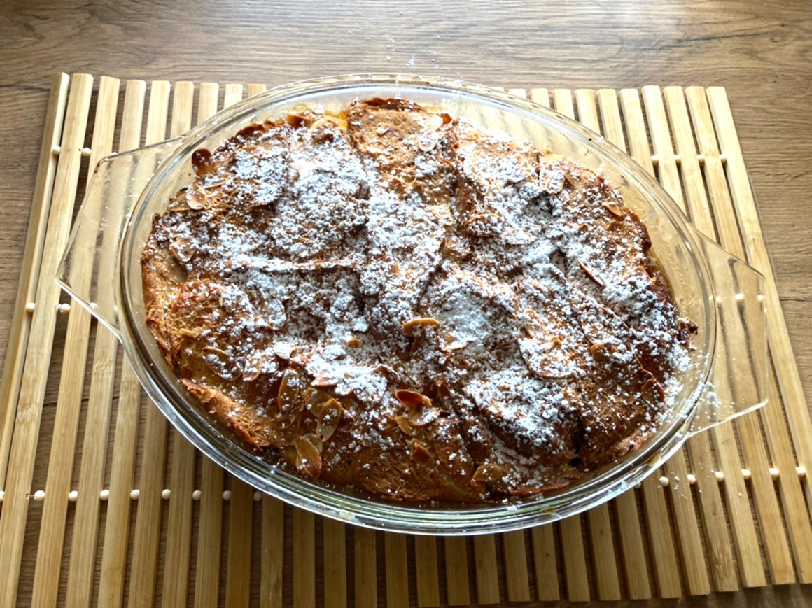 Brötchen-Sahne-Auflauf