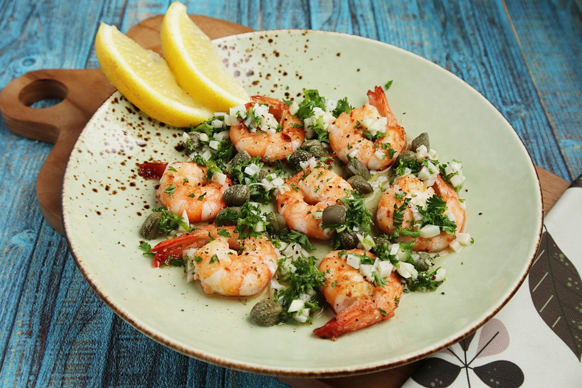 Scampi an Petersiliensauce