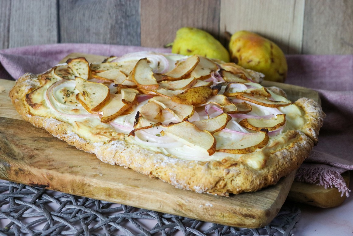 Birnen-Flammkuchen