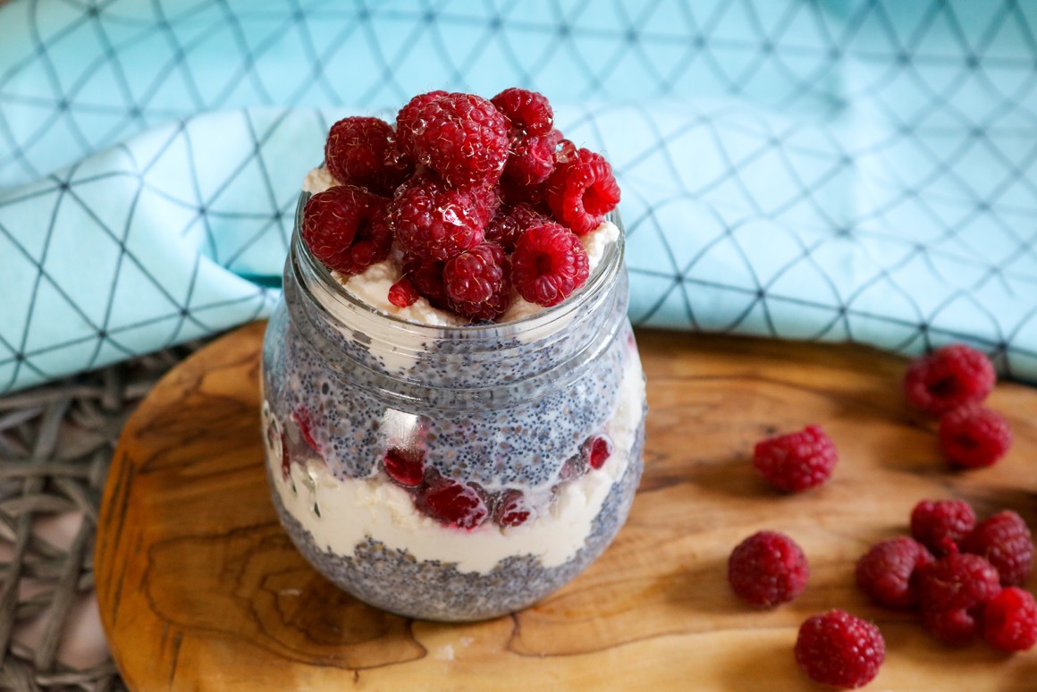 Kaltschale mit Himbeeren