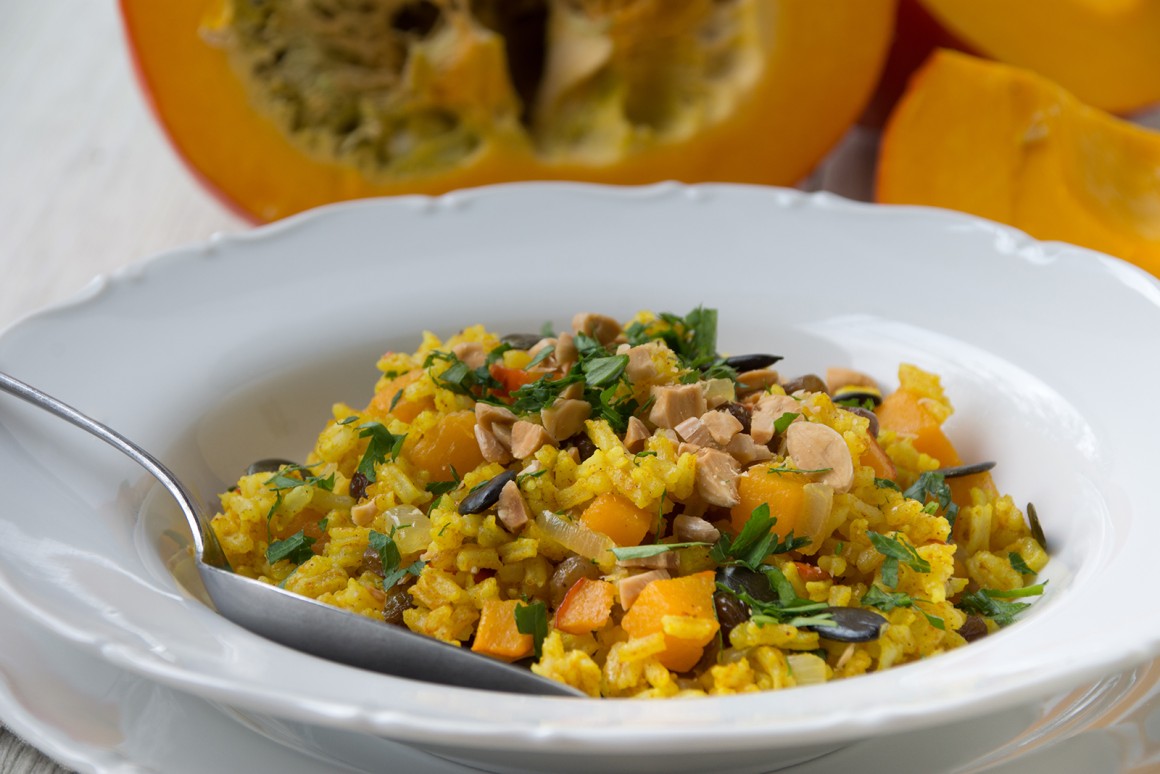 One-Pot-Reispfanne mit Kürbis
