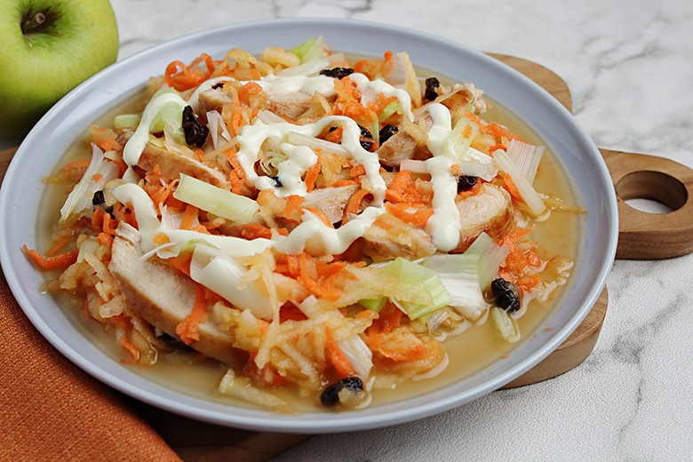 Lauchsalat mit Hähnchen