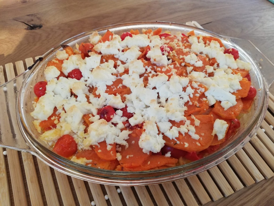 Süßkartoffel-Auflauf mit Feta