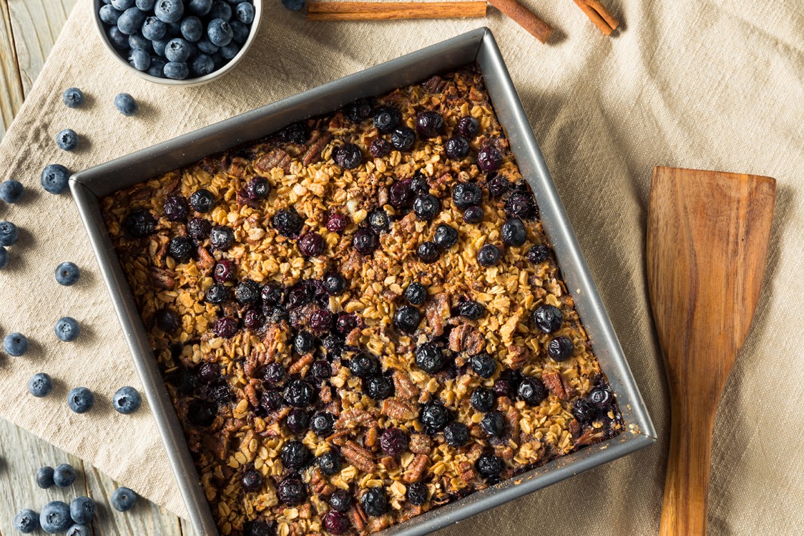 Baked Oatmeal mit Blaubeeren