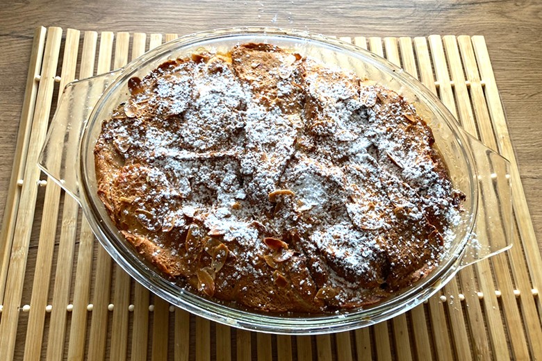 Brötchen-Sahne-Auflauf