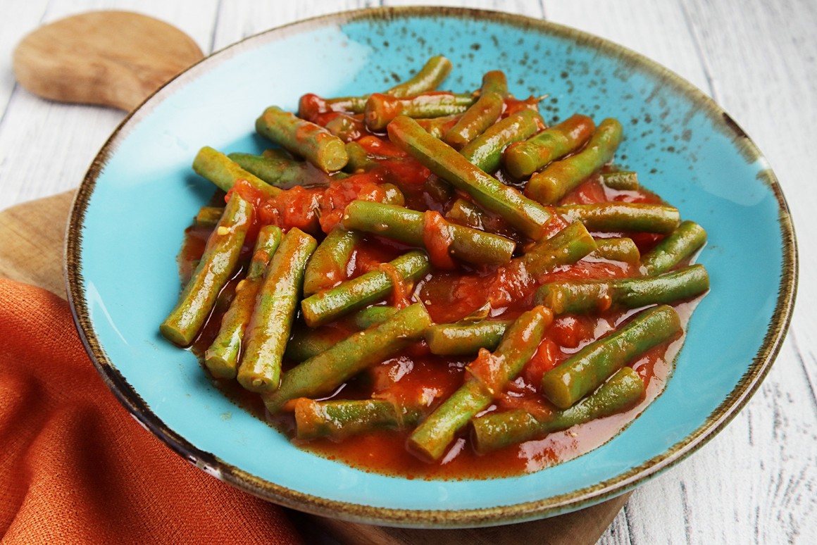 Stangenbohnengemüse mit Tomaten - Rezept