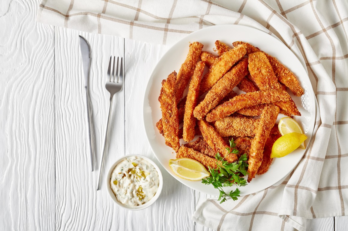 Selbstgemachte Fischstäbchen