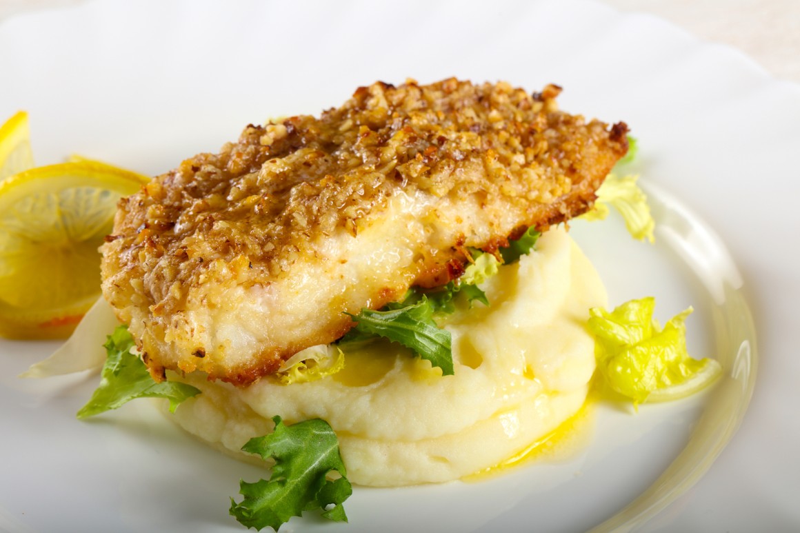 Gebackener Kabeljau mit Kartoffelpüree - Rezept