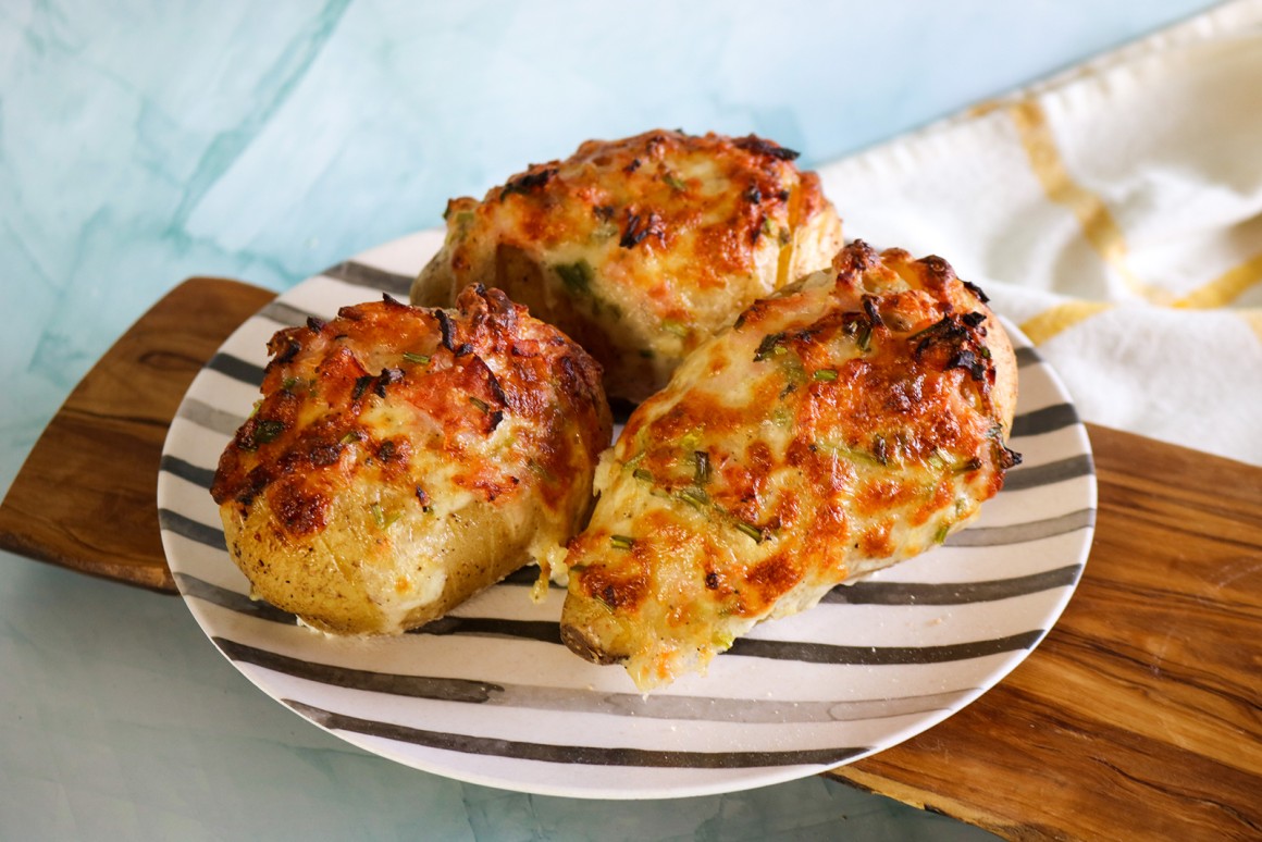 Fächerkartoffeln mit Schinken und Käse überbacken