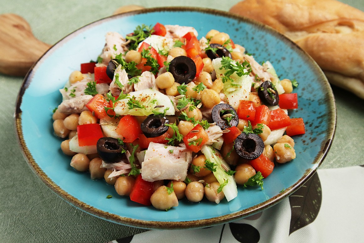 Kichererbsensalat mit Thunfisch