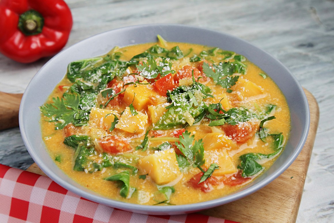 Spinat Süßkartoffel-Kokos-Curry