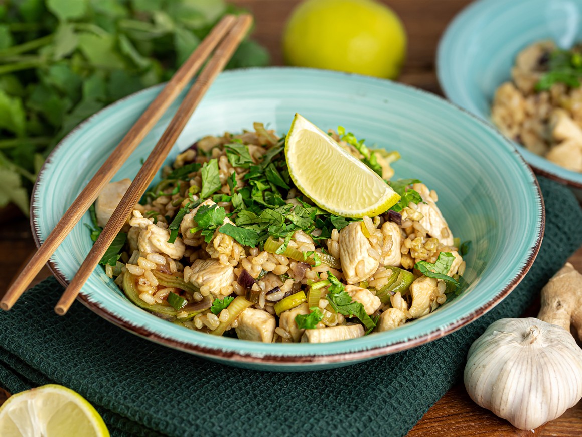Gebratener Reis mit Hähnchen