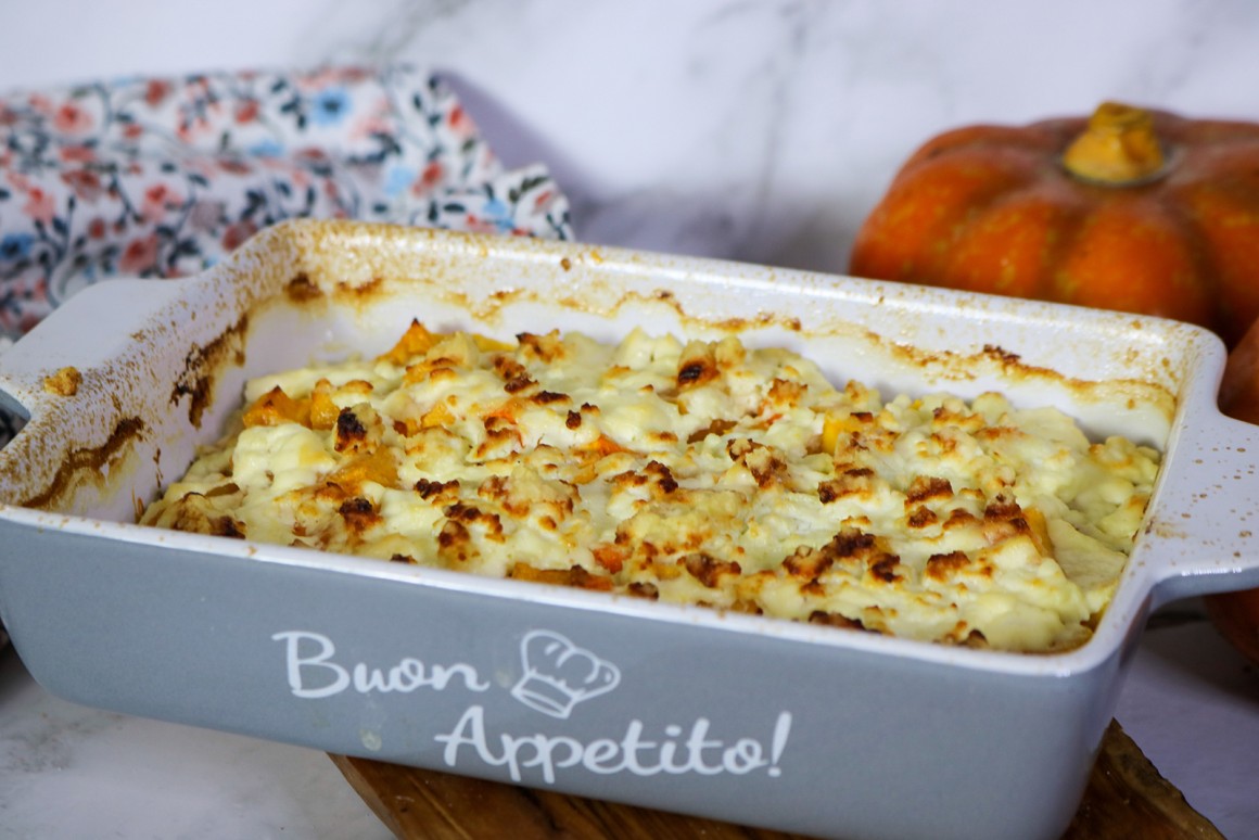 Kürbisgratin mit Feta - Rezept