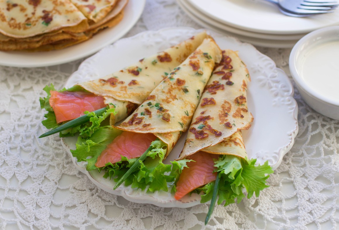 Crêpes mit Lachs