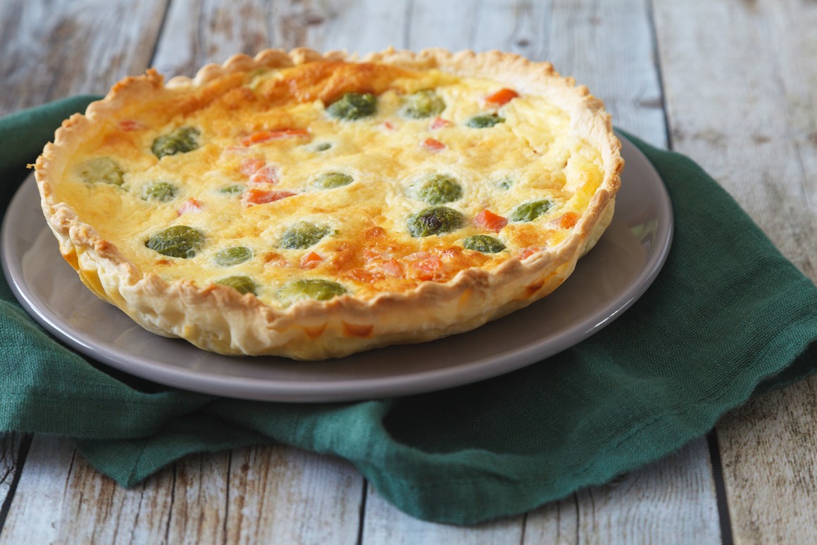 Rosenkohl-Quiche mit Lachsschinken - Rezept
