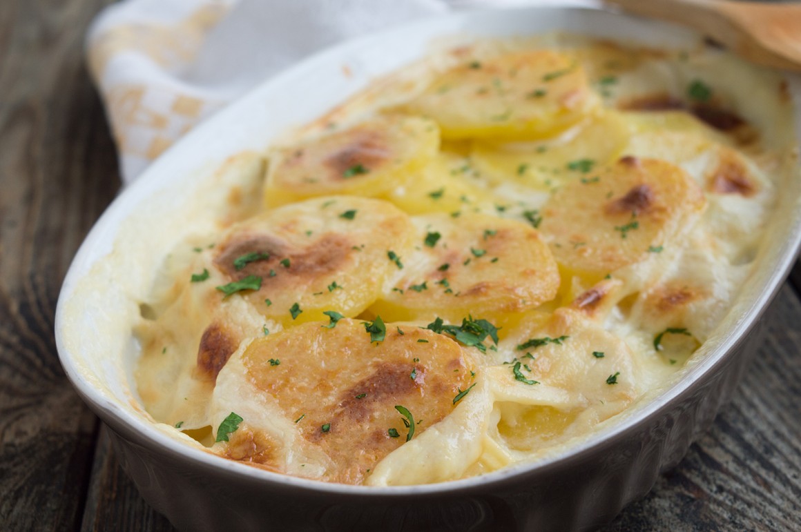 Kartoffel-Topinambur-Gratin