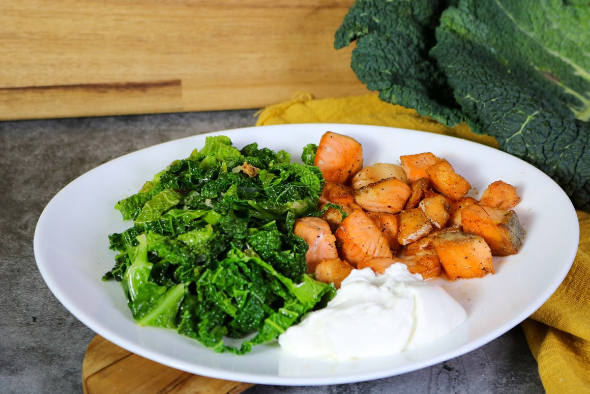 Grünkohl mit Lachs - Rezept