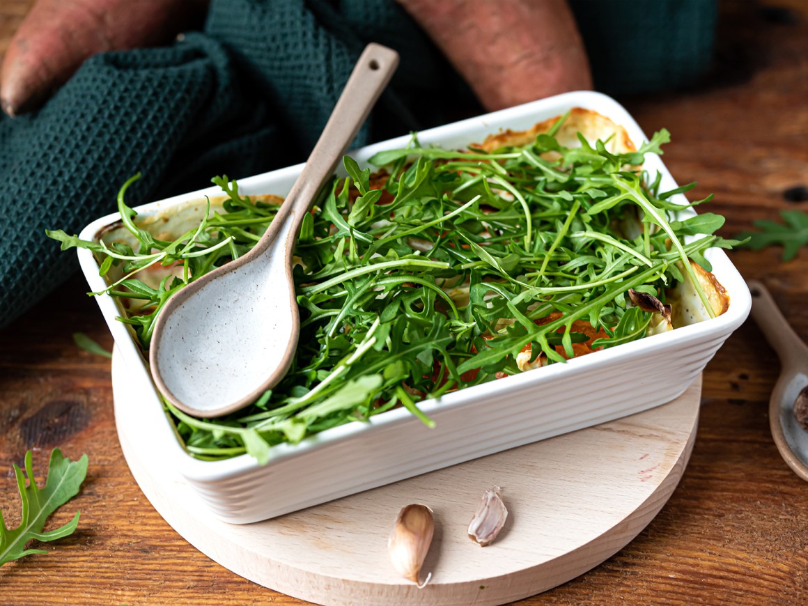 Süßkartoffel-Fenchel-Auflauf