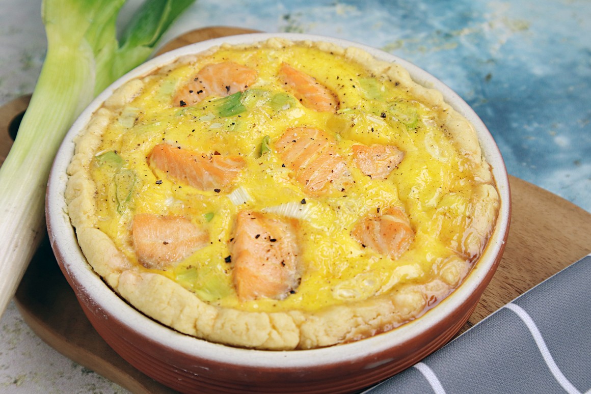 Lachs-Quiche mit Lauch - Rezept