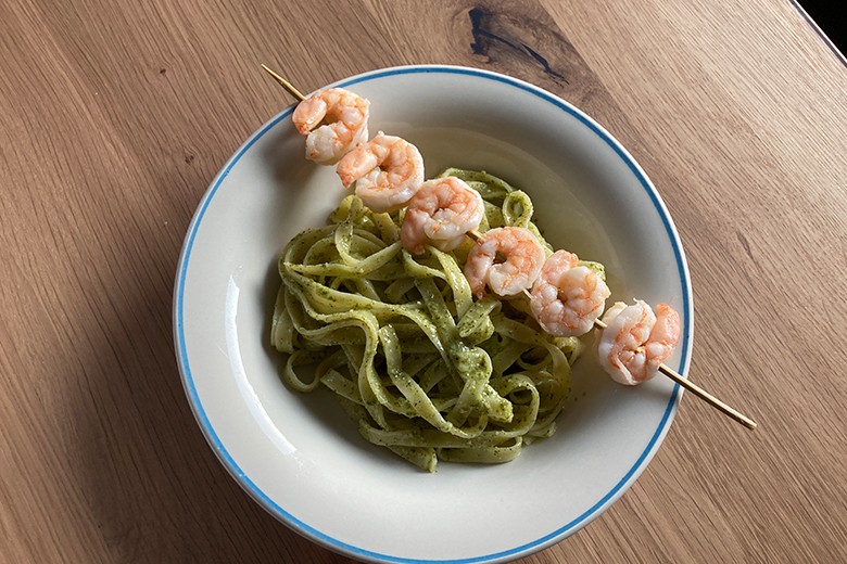 Petersilien-Garnelen-Pasta
