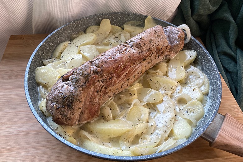 Schweinefilet mit Apfel-Sauce