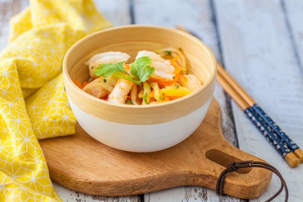 Kohlrabisalat mit Garnelen - Rezept