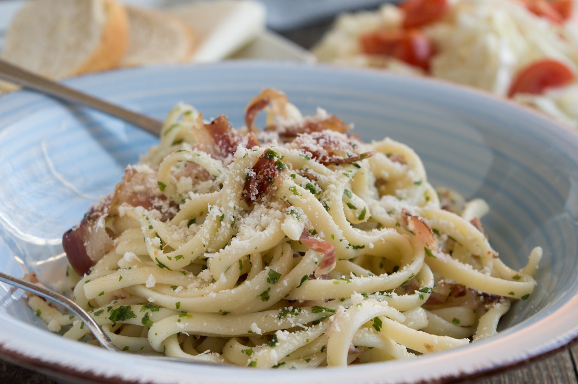 Nudeln mit Specksauce - Rezept