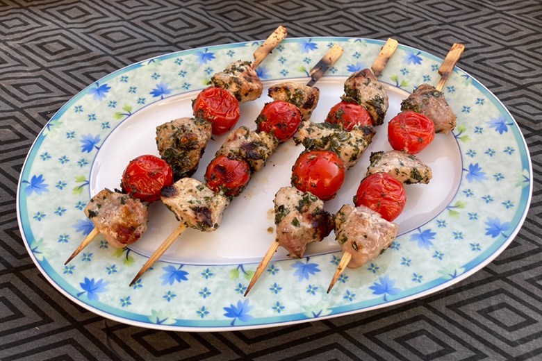 Filetspieße mit Kirschtomaten
