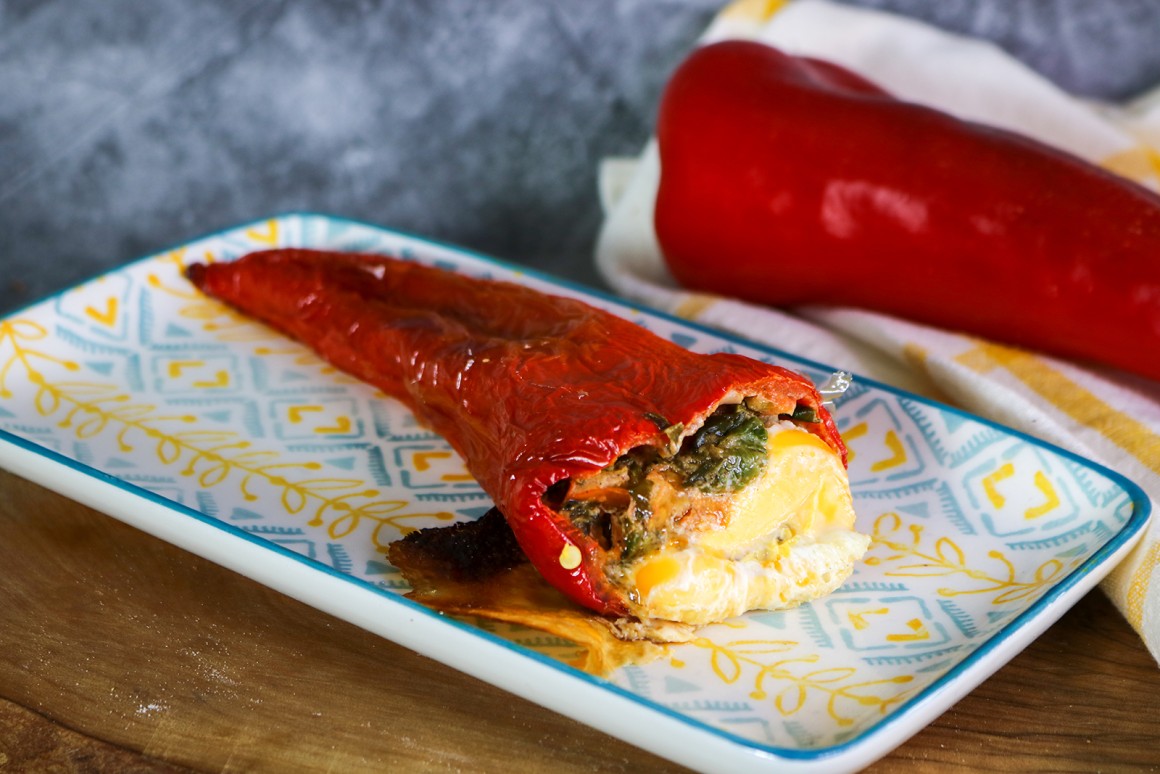Gefüllte Paprika mit Spinat