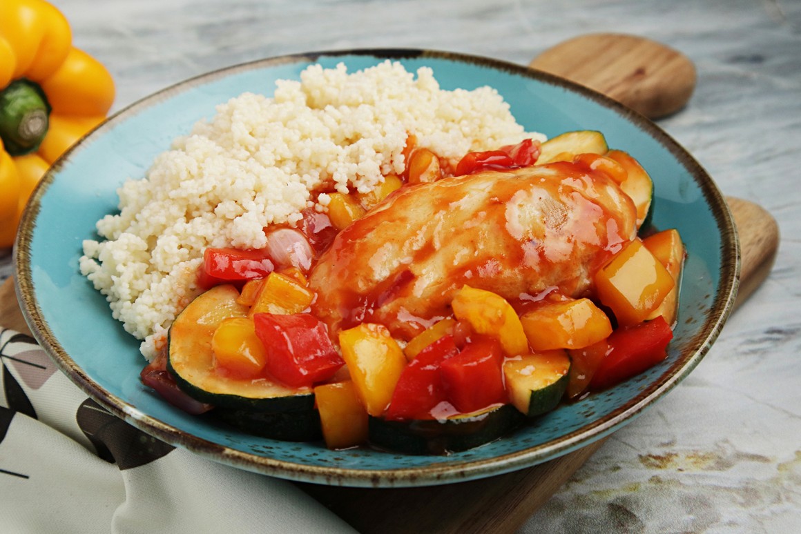 Hähnchen-Gemüse-Pfanne mit Couscous
