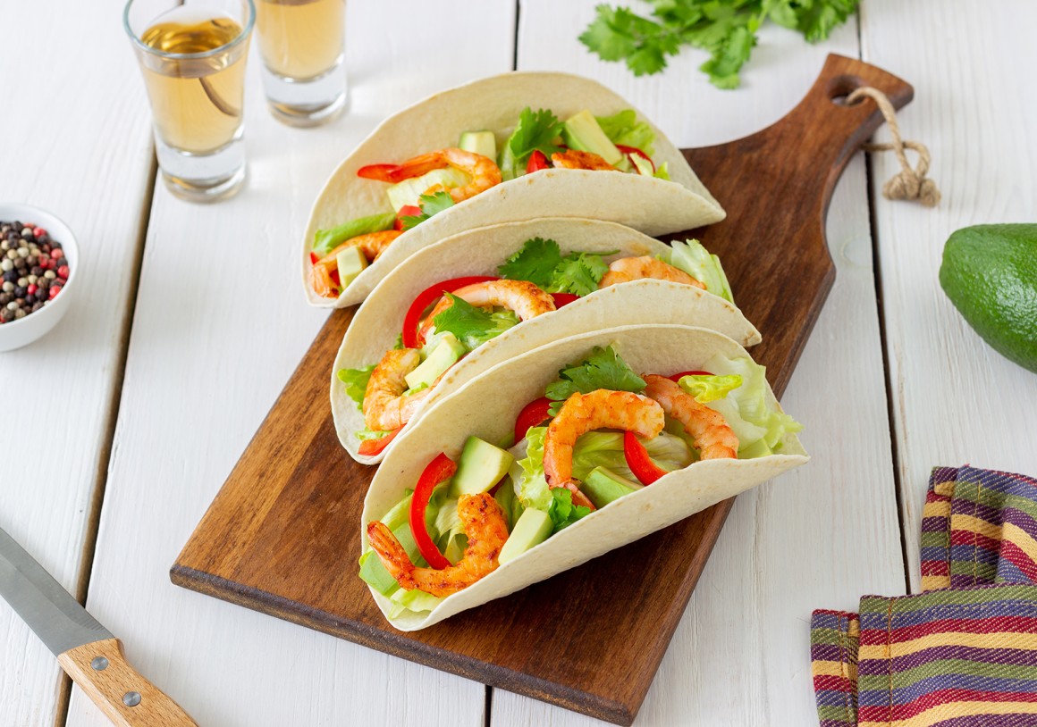 Würzige Tacos mit Shrimps