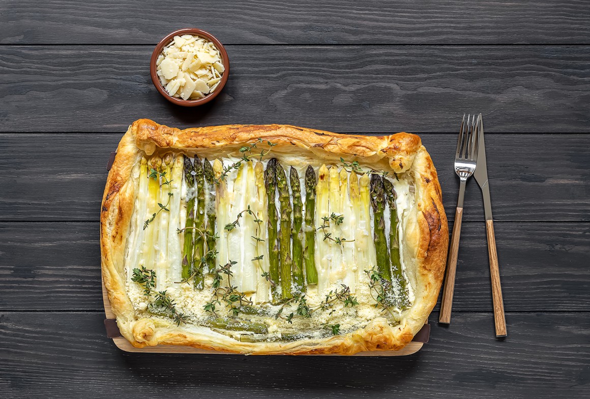 Schnelle Spargeltarte mit Blätterteig