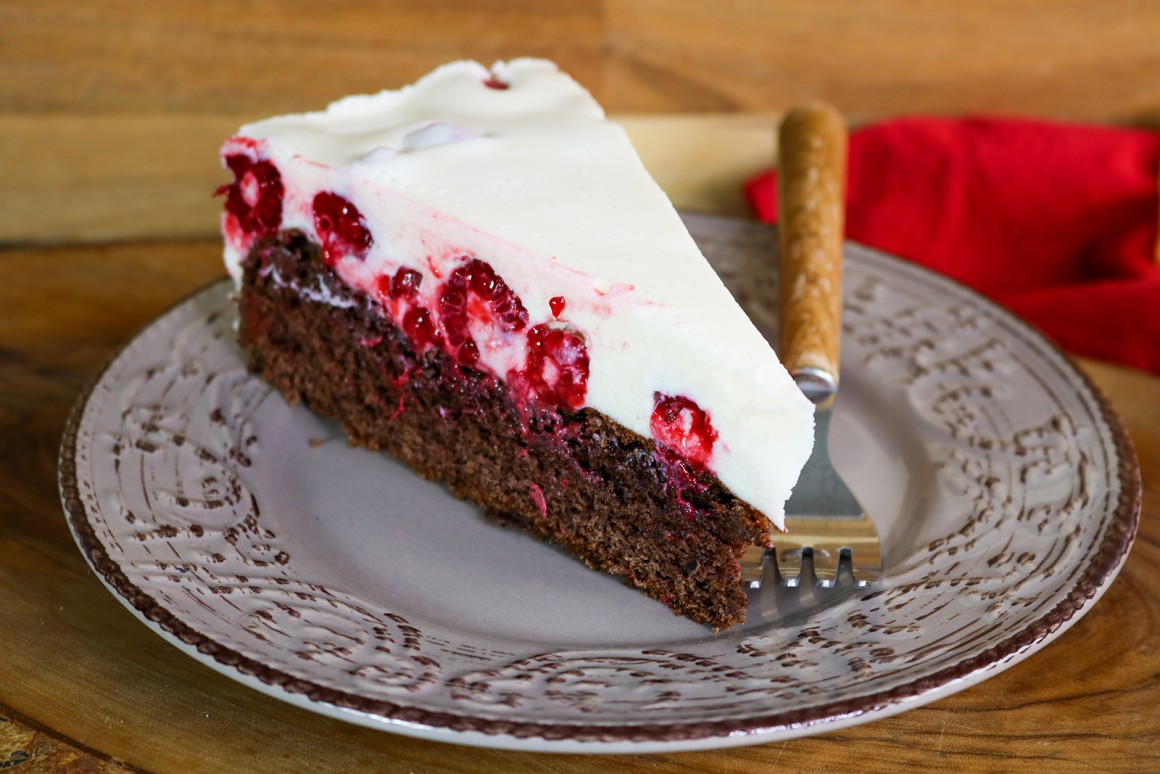 Himbeertorte mit Weincreme