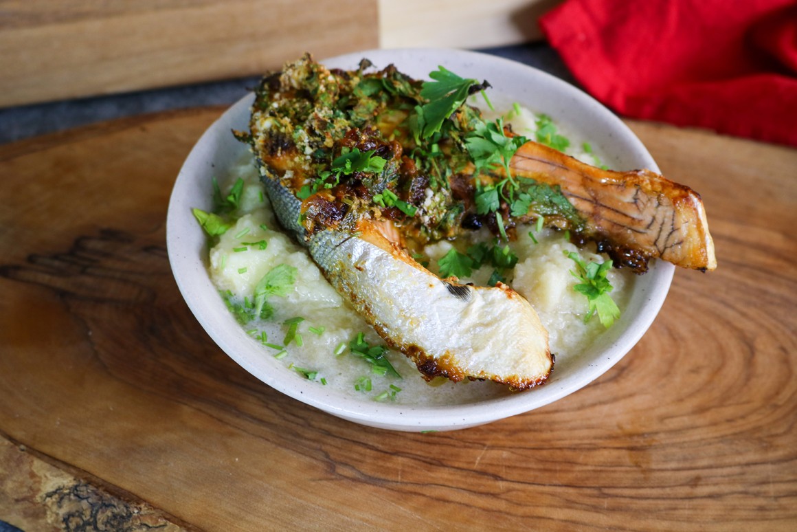 Lachs mit Selleriepüree