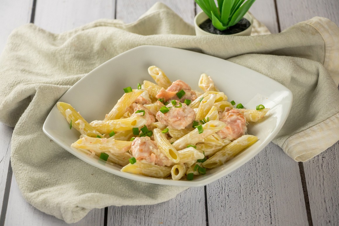 Nudeln mit Lachs