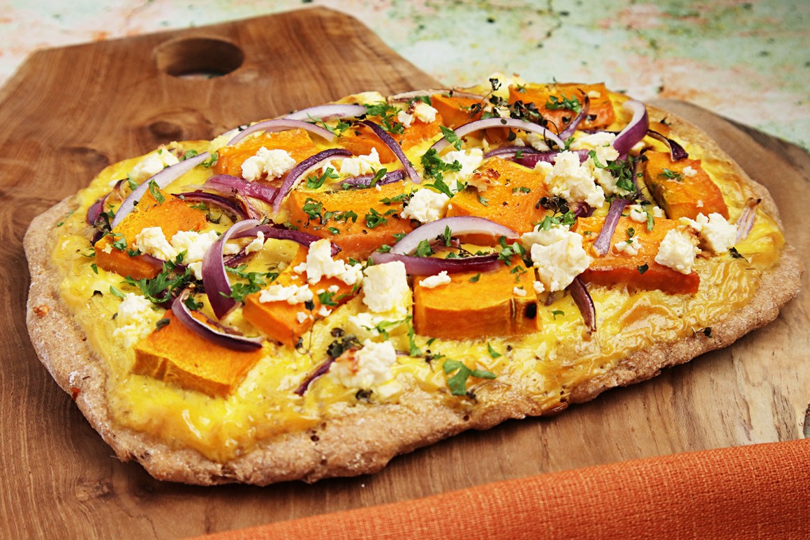 Flammkuchen mit Kürbis