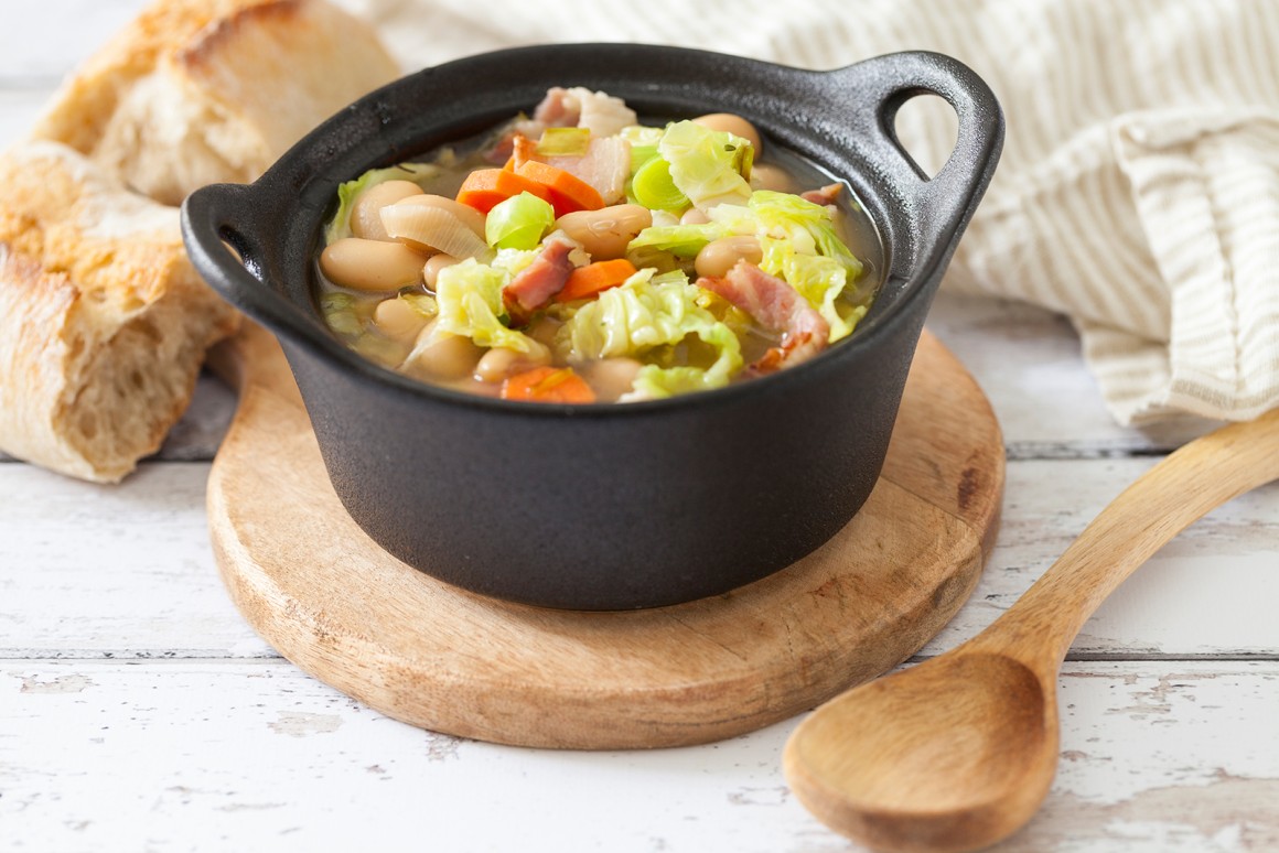 Weißer Bohneneintopf mit Speck - Rezept