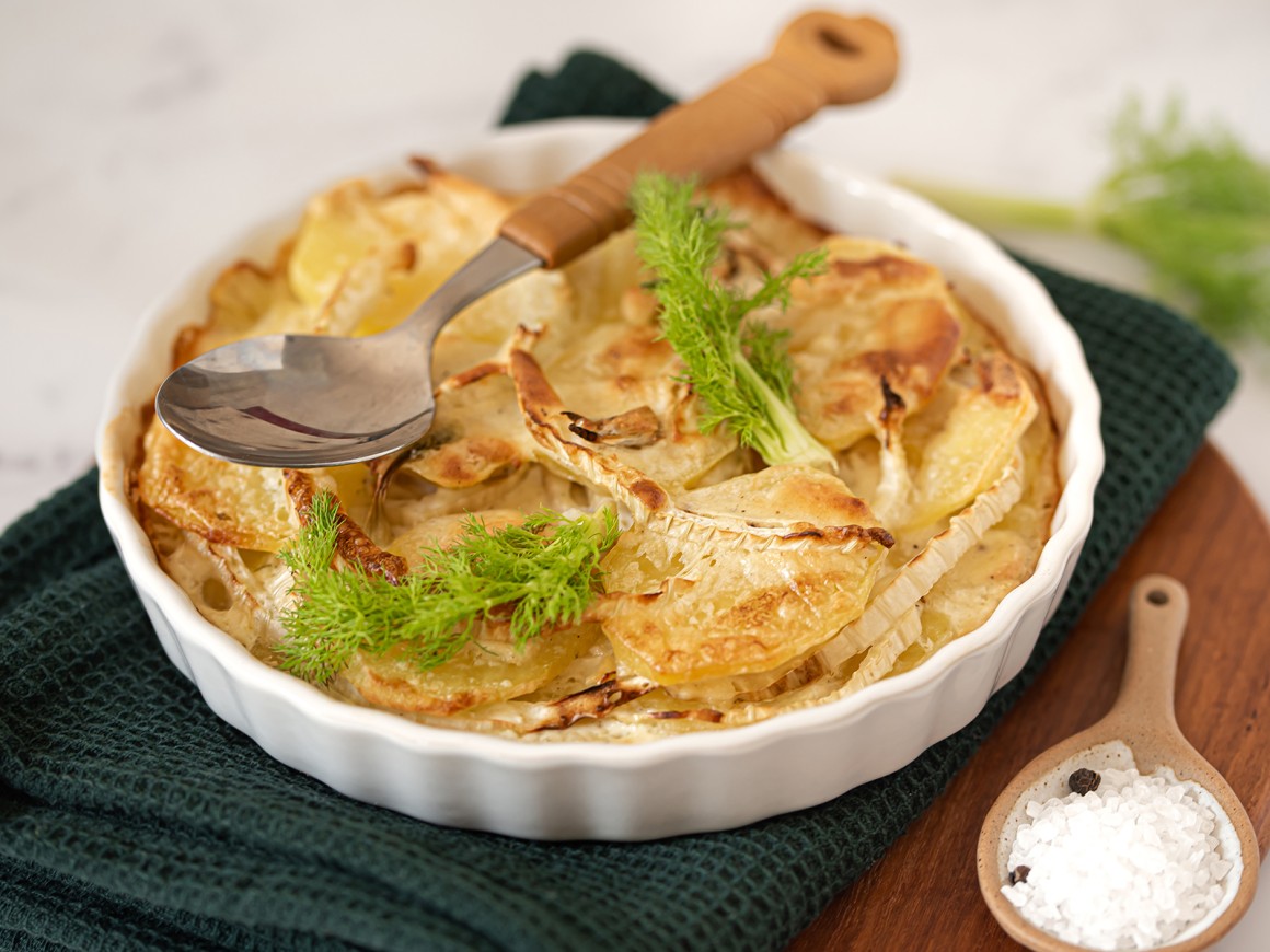 Kartoffelgratin mit Fenchel