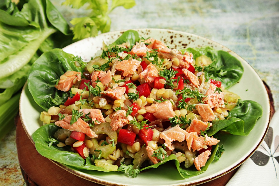 Linsensalat mit Staudensellerie