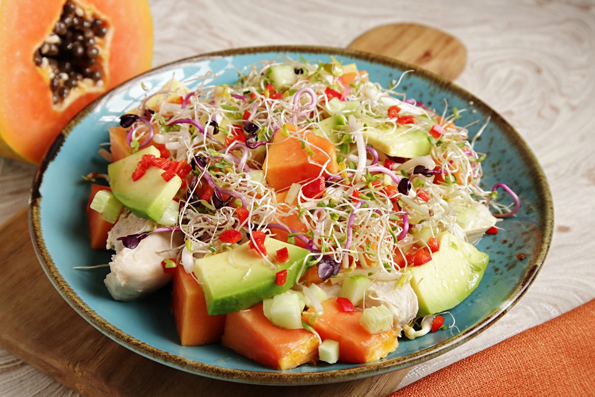 Papaya-Hähnchen-Salat