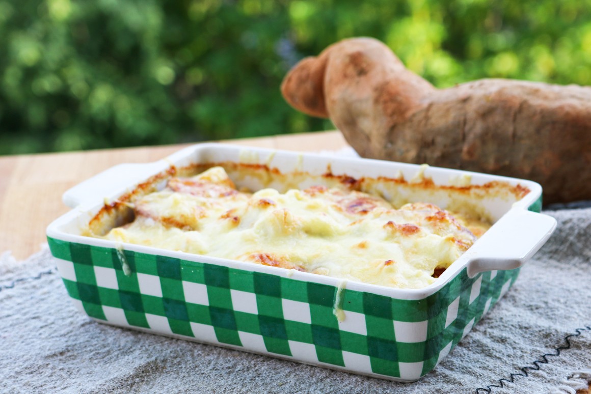 Süßkartoffelauflauf mit Hack und Feta